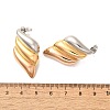 304 Stainless Steel Two Tone Stud Earrings EJEW-F355-04M-04-3