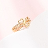 Brass Micro Pave Clear Cubic Zirconia Finger Rings for Women RJEW-C168-03G-2