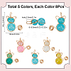 40Pcs 5 Colors Imitation Jade Glass Beads Pendants FIND-SC0009-72-2
