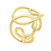304 Stainless Steel Hollow Irregular Wide Open Cuff Ring for Women LS-RJEW-S406-01G-02-1