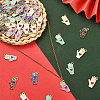 60Pcs 6 Colors Alloy Enamel Pendants ENAM-CJ0003-82-6