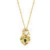 304 Stainless Steel Dyed Black Synthetic Turquoise Pendant Necklaces for Women WGB4F0A-01-5