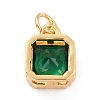 Real 18K Gold Plated Brass Inlaid Cubic Zirconia Charms ZIRC-L100-073G-01-3