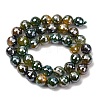 Electroplated Natural Agate Beads Strands G-B191-A07-10mm-19-4