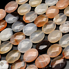 Faceted Oval Dyed Natural Carnelian Beads Strands G-R303-02-1