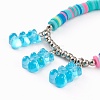 Polymer Clay Heishi Beads Stretch Charm Bracelets BJEW-JB05767-05-2