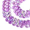 Electroplate Transparent Glass Beads Strands EGLA-N057-01A-08-3