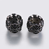 Brass Micro Pave Cubic Zirconia Beads ZIRC-G132-13B-1