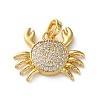 Brass Micro Pave Cubic Zirconia Pendants KK-P320-01A-G-1