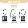 3Pcs 3 Styles PVC & Polyamide Folding Fan Buckle AJEW-CA0004-87-2