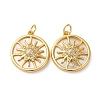 Brass Micro Pave Clear Cubic Zirconia Pendants KK-P308-83G-1