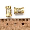 Brass Micro Pave Clear Cubic Zirconia European Beads ZIRC-I070-048G-3