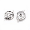 Flat Round Tibetan Style Alloy Links connectors X-TIBEP-R345-11AS-RS-2