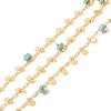 Natural Turquoise Column Beaded Chains CHC-K012-01G-10-1