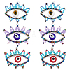 6Pcs 3 Colors Glass Seed Beaded Pendants PALLOY-GO00026-1