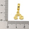 Rack Plating Brass Micro Pave Clear Cubic Zirconia European Dangle Charms KK-I718-20G-3