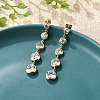 304 Stainless Steel Clear Cubic Zirconia Tassel Stud Earrings EJEW-Z094-01C-G-1