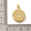 Brass Pave Natural Yellow Shell Carved Flower Pendants X-KK-Z091-02G-3