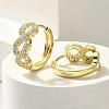 Brass Clear Cubic Zirconia Hoop Earrings EJEW-M047-25G-2