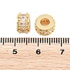 Brass Micro Pave Clear Cubic Zirconia European Beads KK-B186-17G-3