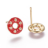 Brass Micro Pave Cubic Zirconia Ear Studs EJEW-F209-04D-G-2