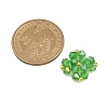 5Pcs Green Color Theme Transparent Glass Bead Weaved Cabochons PALLOY-JF04465-02-3