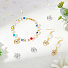  8Pcs 2 Colors Eco-Friendly Brass Micro Pave Clear Cubic Zirconia Charms ZIRC-NB0001-88-4