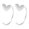 999 Sterling Silver Pull Through Earrings EJEW-P296-26B-S-1