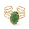 Ion Plating(IP) Natural Gemstone Oval Open Cuff Ring STAS-E125-01G-3