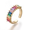 Cubic Zirconia Cuff Rings RJEW-P074-09G-3