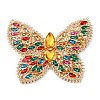 Alloy Rhinestone Lapel Pins for Clothes ALRI-D302-03G-2