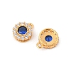 925 Sterling Silver Clear & Dark Blue Cubic Zirconia Flat Round Charms STER-NH0001-78G-2