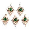Brass Micro Pave Cubic Zirconia Links Connectors X-KK-R111-014-A01-1