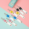 PU Leather & Cotton Name Marker Keychain AJEW-WH0514-036-4