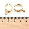 Brass Micro Pave Clear Cubic Zirconia Cuff Earrings EJEW-F370-30G-5