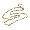 304 Stainless Steel Flower Link Chain Necklaces for Women NJEW-A046-02C-G-4