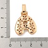 Brass Micro Pave Clear Cubic Zirconia Pendants KK-B099-01G-A-3