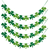 4 Bag Felt Clover Hanging Banner for Saint Patrick's Day Decoration AJEW-CY0002-43-1