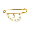 Shell Pearl & Brass Beaded Brooch JEWB-BR00163-1