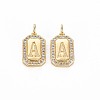 Brass Micro Pave Clear Cubic Zirconia Pendants KK-S356-767A-1