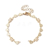 Handmade Butterfly Heart Brass Link Chain Bracelet Making AJEW-JB01150-17-1