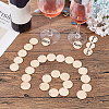 Flat Round Unfinished Blank Wood Wine Glass Charms AJEW-AB00106-4