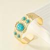 Resin Oval Beaded Open Cuff Bangle BJEW-F452-01B-6