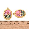 304 Stainless Steel Enamel Pendants STAS-U061-48G-02-3