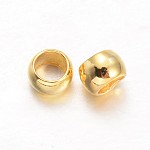Crimp beads, gold-plated sterling silver, 2x1mm, 10pcs.