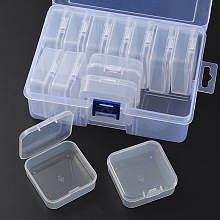 13Pcs Square Plastic Organizer Beads Storage Containers CON-YW0001-36