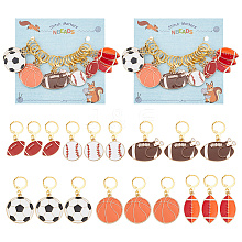 Sports Theme Rugby/Football/Basketball/Baseball Pendant Stitch Markers HJEW-AB00428