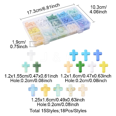 270Pcs 18 Styles Opaque Acrylic Beads SACR-FS0001-41A-1