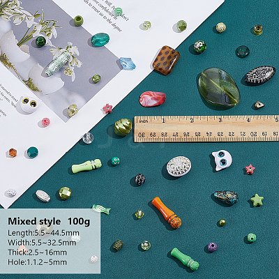 100G Mixed Styles Plastic Beads KY-HY0001-27-1