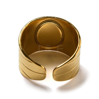 Ion Plating(IP) 304 Stainless Steel Open Cuff Rings STAS-Z060-16G-03-1